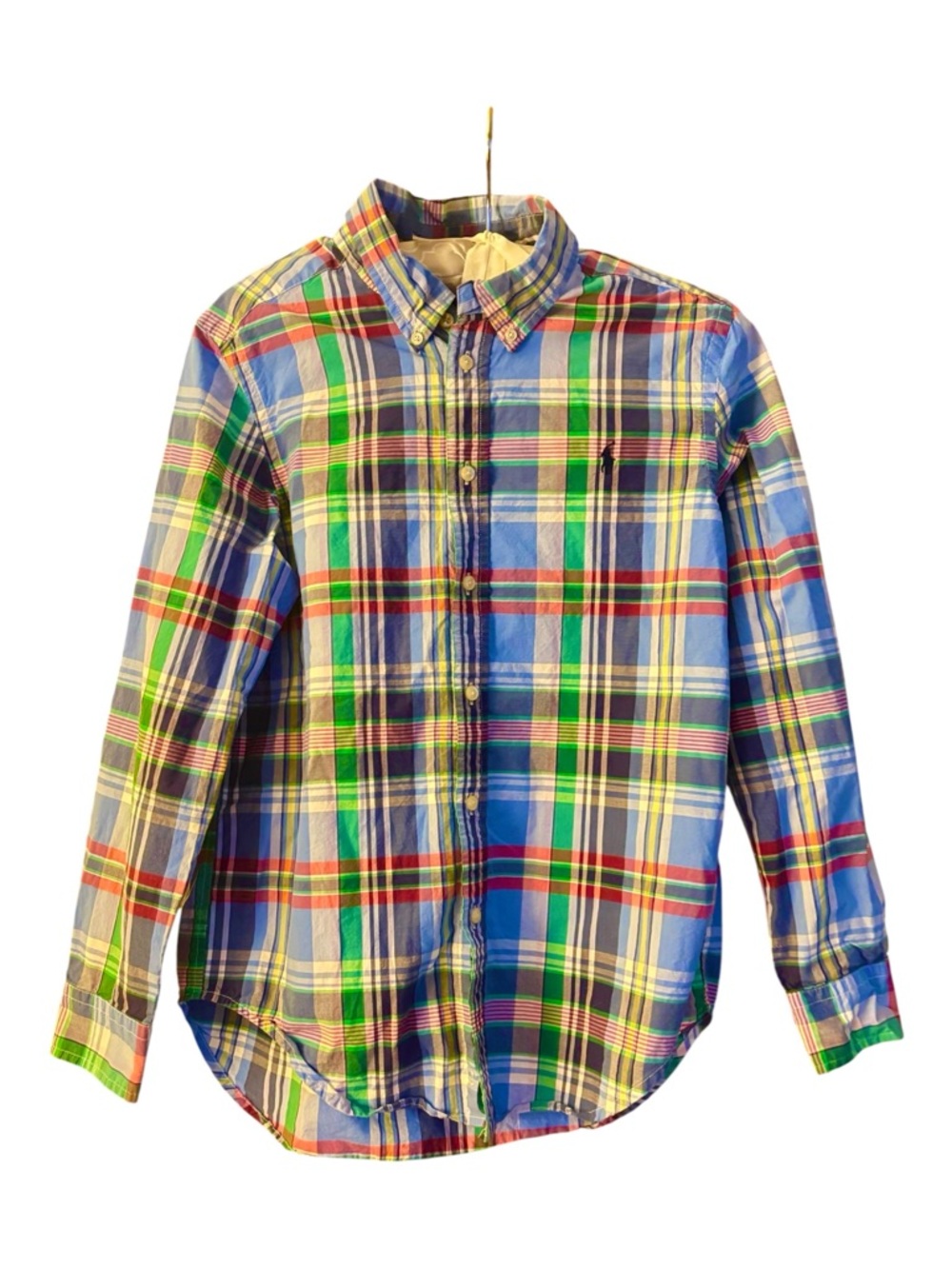 Ralph Lauren Multicolor Plaid Cotton Button-Up Shirt Size 14-16 boys NWOT